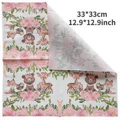 20pcs Colorful Animal Party Tissue Napkin Set