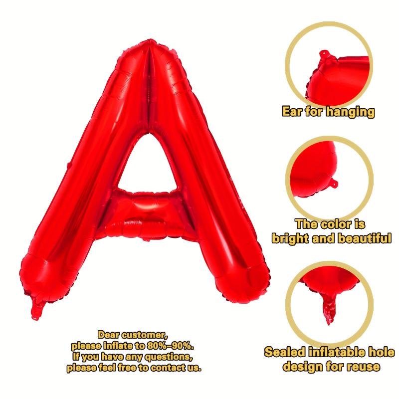 6 Cm Red Letter A Balloons Foil Mylar Big Balloons for Party Supplies