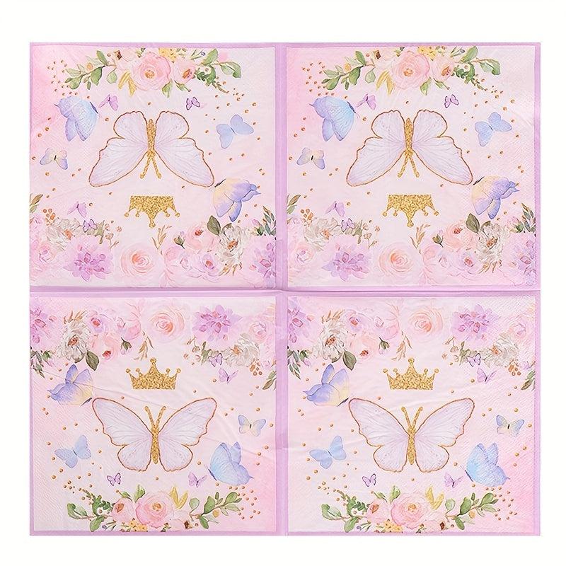 Butterfly Party Supplies Set For 20 Guests Spring Floral Birthday