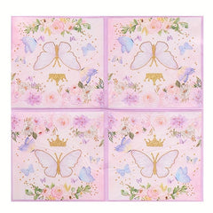 Butterfly Party Supplies Set For 20 Guests Spring Floral Birthday