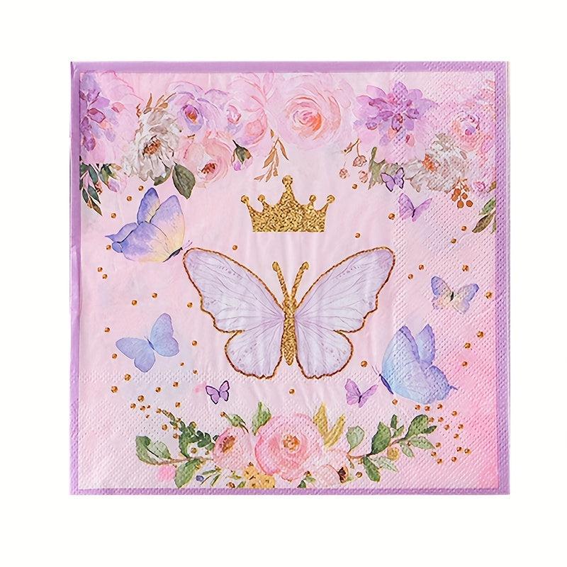 Butterfly Party Supplies Set For 20 Guests Spring Floral Birthday