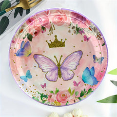Butterfly Party Supplies Set For 20 Guests Spring Floral Birthday