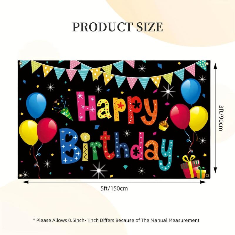 Happy Birthday Flag 91x152cm Banner for College Dorm Decor Parties Gift