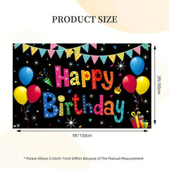 Happy Birthday Flag 91x152cm Banner for College Dorm Decor Parties Gift