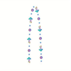 Mermaid Garland w/ Jellyfish, Seashell, Starfish, Pearl, Holographic Streamer