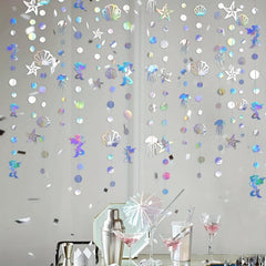 Mermaid Garland w/ Jellyfish, Seashell, Starfish, Pearl, Holographic Streamer