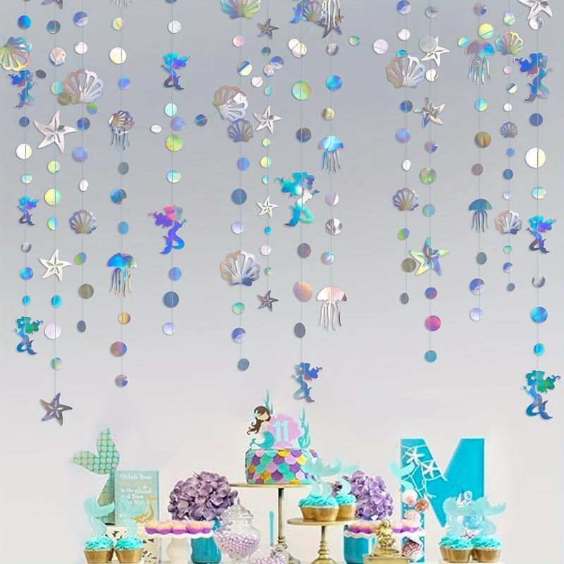 Mermaid Garland w/ Jellyfish, Seashell, Starfish, Pearl, Holographic Streamer