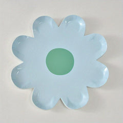 10 Disposable Small Daisy Paper Plates for Theme Party Decoration