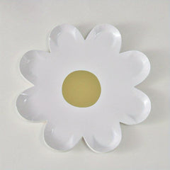 10 Disposable Small Daisy Paper Plates for Theme Party Decoration