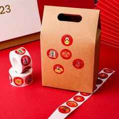500pcs Happy Year Spring Decorative Stickers for Wrapping Label Envelope