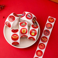 500pcs Happy Year Spring Decorative Stickers for Wrapping Label Envelope