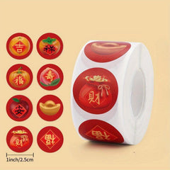 500pcs Happy Year Spring Decorative Stickers for Wrapping Label Envelope