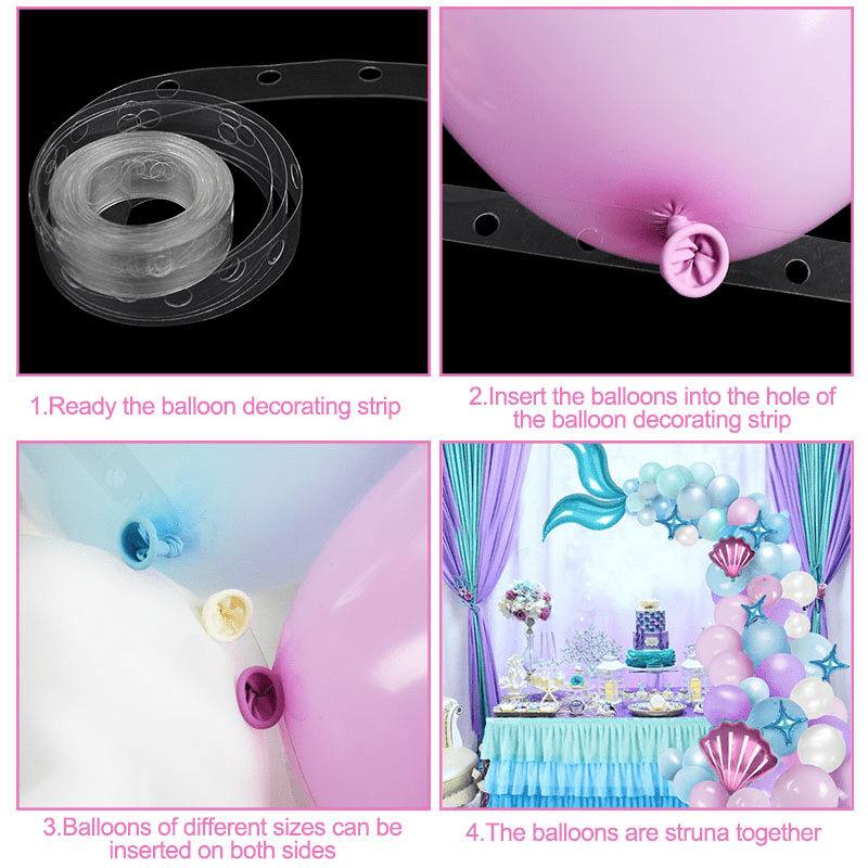 Mermaid Tail Balloon Garland Arch Kit for Girl Birthday Party Decorations