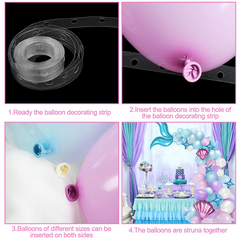 Mermaid Tail Balloon Garland Arch Kit for Girl Birthday Party Decorations