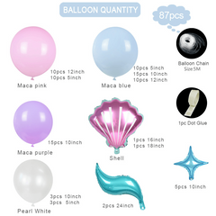 Mermaid Tail Balloon Garland Arch Kit for Girl Birthday Party Decorations