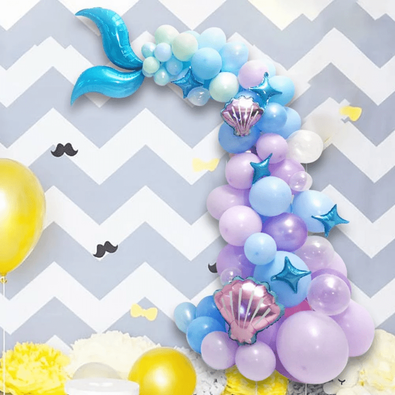 Mermaid Tail Balloon Garland Arch Kit for Girl Birthday Party Decorations