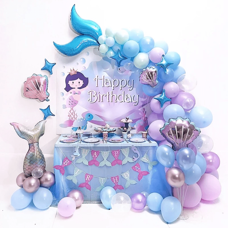 Mermaid Tail Balloon Garland Arch Kit for Girl Birthday Party Decorations