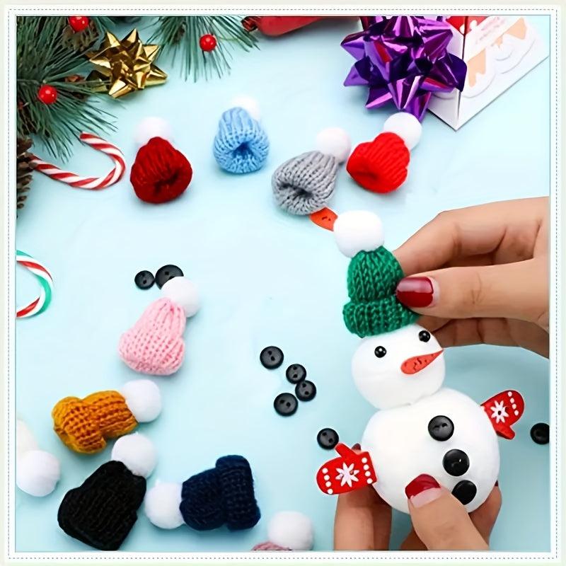 10pcs Mini Knitted Christmas Hats for DIY Crafts