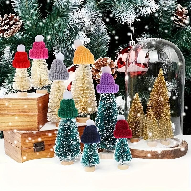 10pcs Mini Knitted Christmas Hats for DIY Crafts