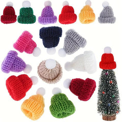 10pcs Mini Knitted Christmas Hats for DIY Crafts