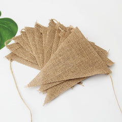 48pcs Burlap Triangle Flag Retro Wedding Supplies Decoration String Flag