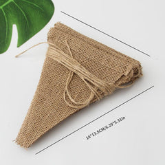 48pcs Burlap Triangle Flag Retro Wedding Supplies Decoration String Flag