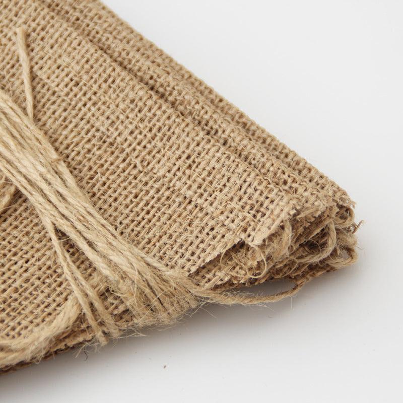 48pcs Burlap Triangle Flag Retro Wedding Supplies Decoration String Flag