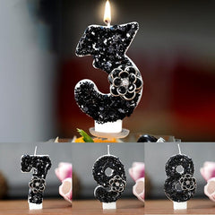 Classic Rose Number Candle Birthday Cake Candle