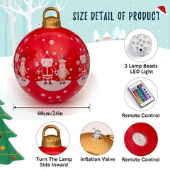 Christmas Inflatable Giant Ball Light Up PVC Inflatable Christmas Ball