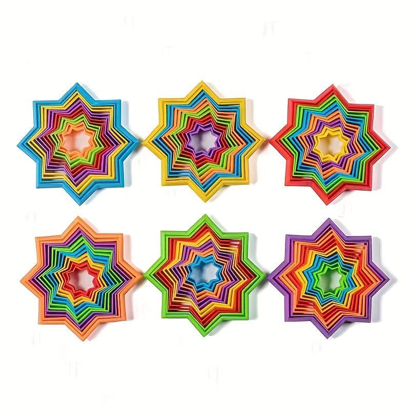 3D Magic Fidget Toy Sensory Stress Relief Star Circle Stacking Random