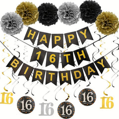 16 Yr Spiral Ornament Pvc Charm Decoration Party Birthday