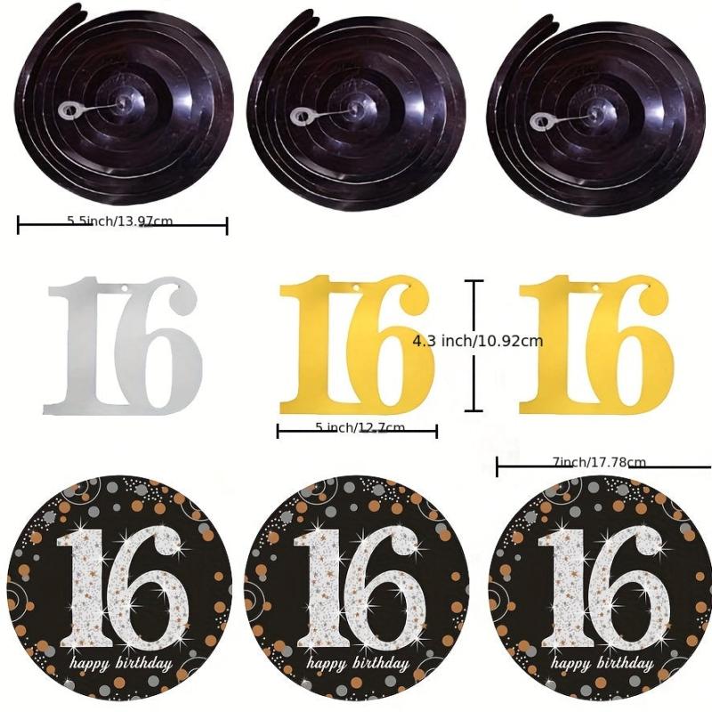 16 Yr Spiral Ornament Pvc Charm Decoration Party Birthday