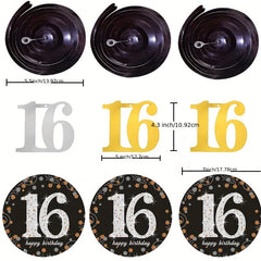 16 Yr Spiral Ornament Pvc Charm Decoration Party Birthday