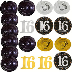 16 Yr Spiral Ornament Pvc Charm Decoration Party Birthday