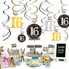 16 Yr Spiral Ornament Pvc Charm Decoration Party Birthday