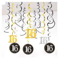 16 Yr Spiral Ornament Pvc Charm Decoration Party Birthday