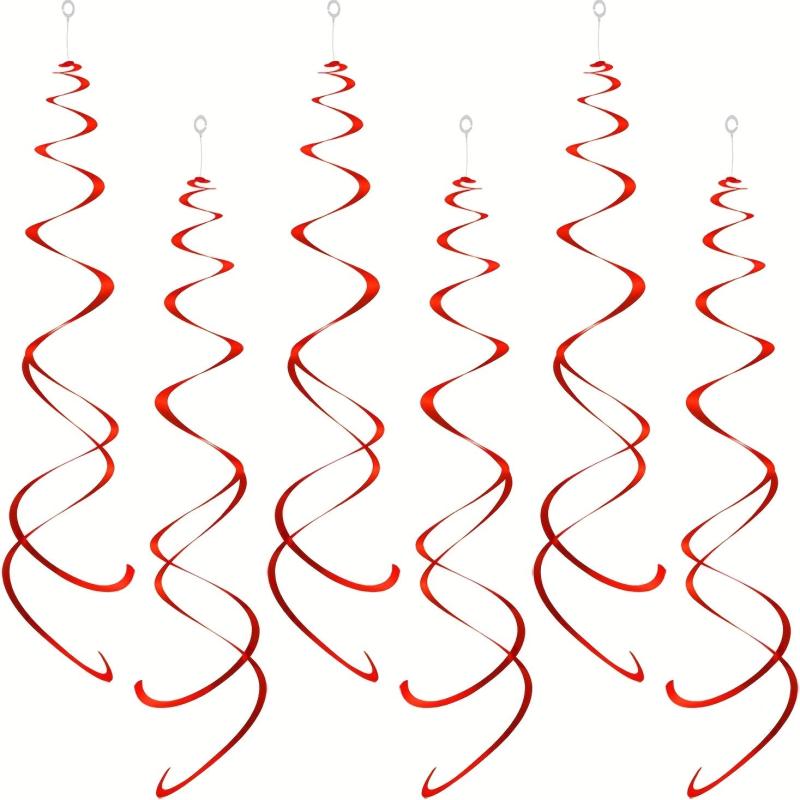 12pcs Red Swirl Hanging Decoration For Birthday Halloween Wedding Party