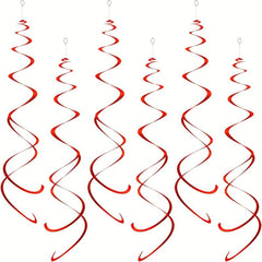 12pcs Red Swirl Hanging Decoration For Birthday Halloween Wedding Party