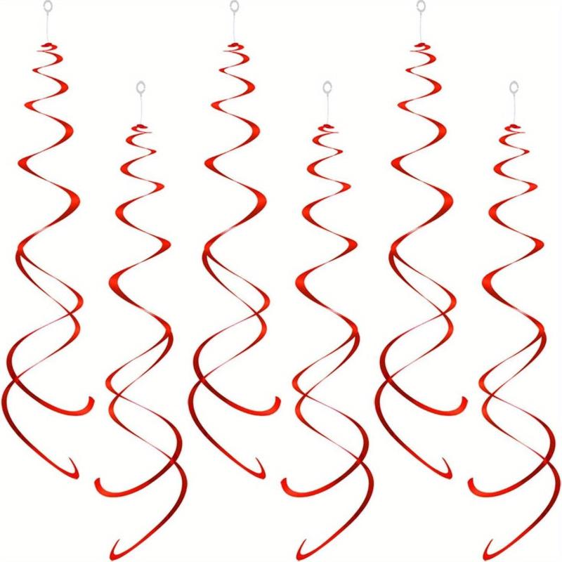 12pcs Red Swirl Hanging Decoration For Birthday Halloween Wedding Party