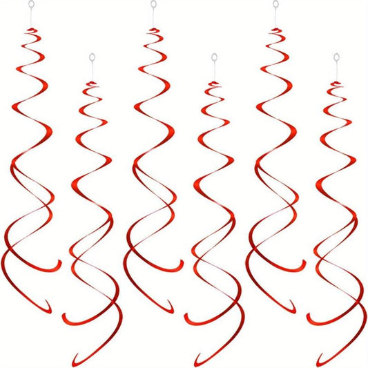 12pcs Red Swirl Hanging Decoration For Birthday Halloween Wedding Party