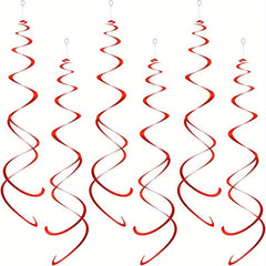 12pcs Red Swirl Hanging Decoration For Birthday Halloween Wedding Party