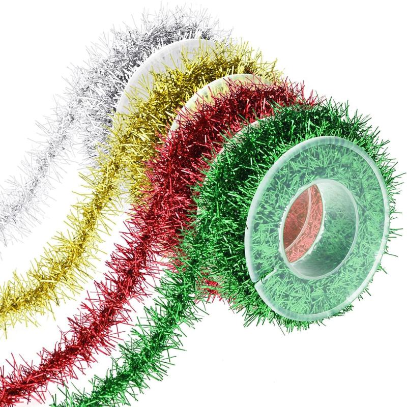 51m Christmas Tinsel Ribbon Metallic Garland for Christmas Wedding