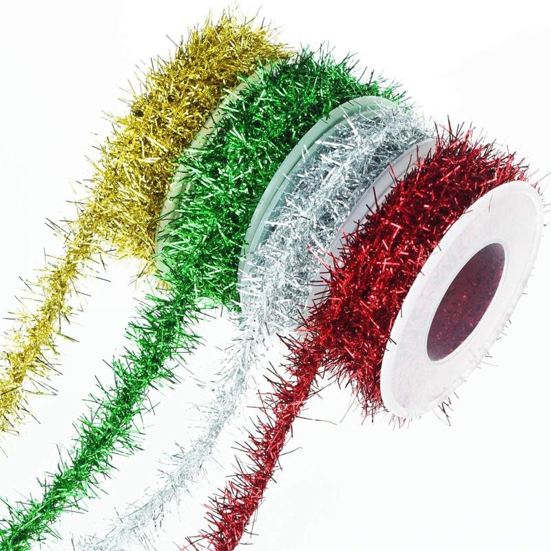 51m Christmas Tinsel Ribbon Metallic Garland for Christmas Wedding