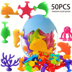 Silicone Ocean Animal Suction Cup Toy - Sensory Toy for Stress Release