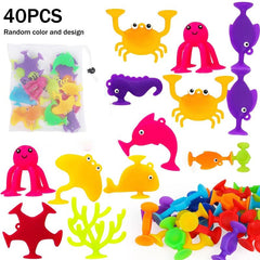 Silicone Ocean Animal Suction Cup Toy - Sensory Toy for Stress Release