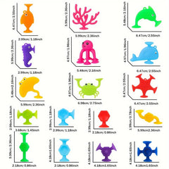 Silicone Ocean Animal Suction Cup Toy - Sensory Toy for Stress Release