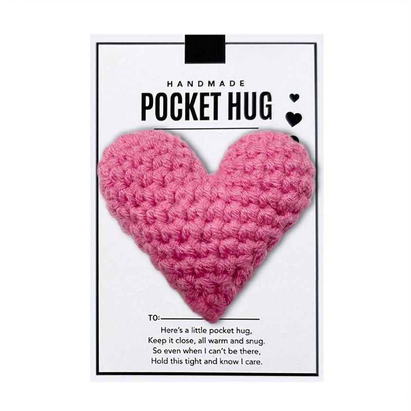 Crocheted Heart Pocket Hug Gift, Easter Christmas Birthday Companion Gift