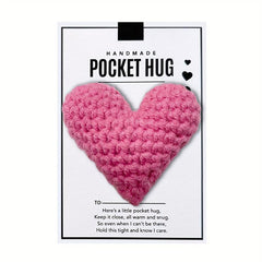Crocheted Heart Pocket Hug Gift, Easter Christmas Birthday Companion Gift