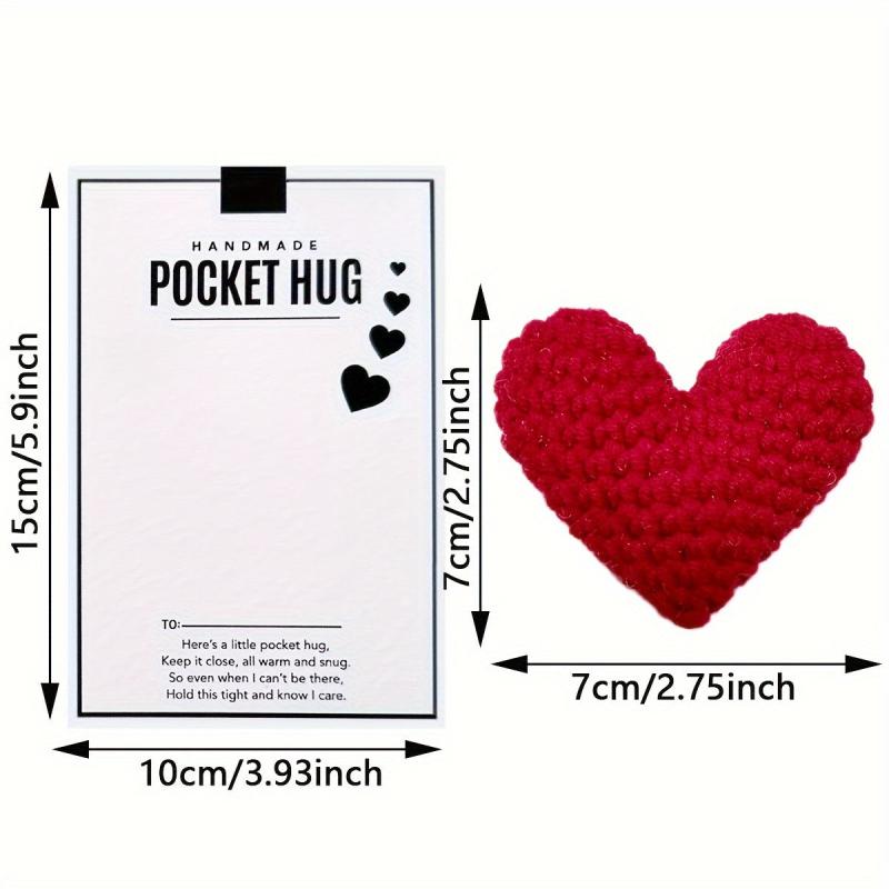 Crocheted Heart Pocket Hug Gift, Easter Christmas Birthday Companion Gift