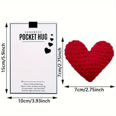 Crocheted Heart Pocket Hug Gift, Easter Christmas Birthday Companion Gift